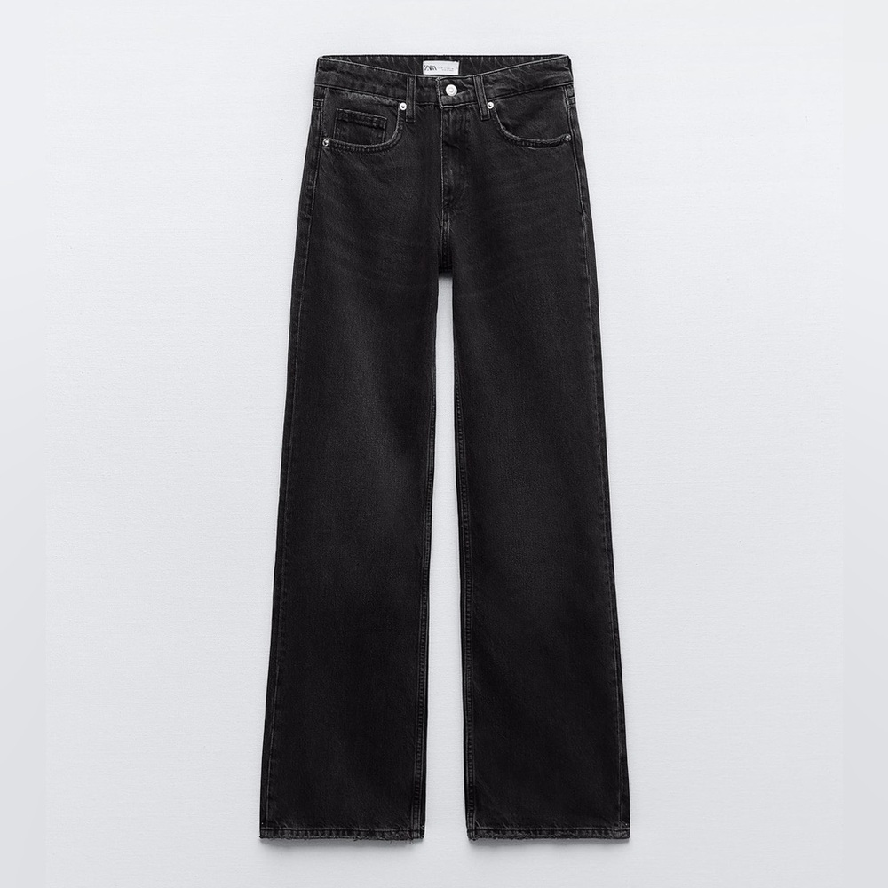ZARA Mid-Rise Wide Leg Jeans